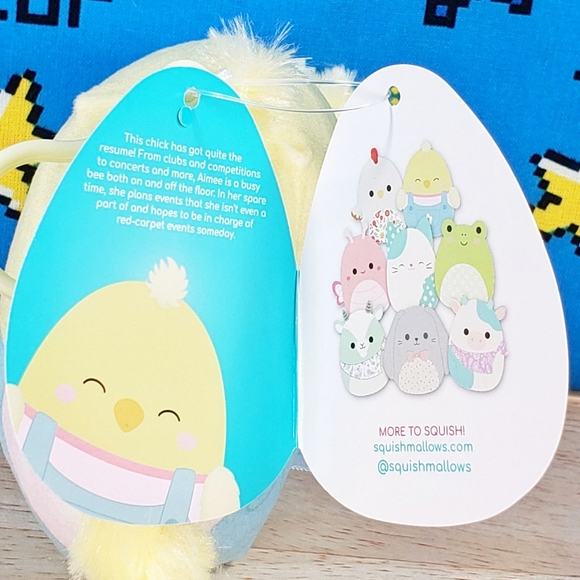 Squishmallow Aimee the Chick 3" Clip UltraSoft Easter Holiday Plush Toy NWT - Picture 11 of 12